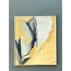 Pittura ad olio astratta originale su tela, Vintage By