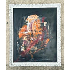 Vintage Original Abstract Oil Painting on Canvas