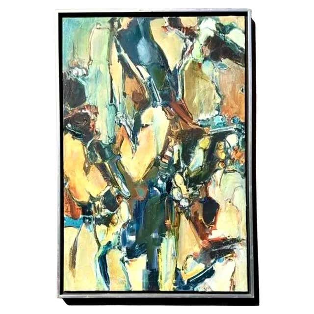 Mid-century Modern Mixed Media Abstract Painting For Sale at 1stDibs