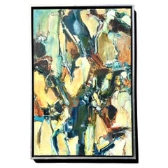 Vintage Original Abstract Oil Painting on Canvas (Peinture à l'huile abstraite sur toile)