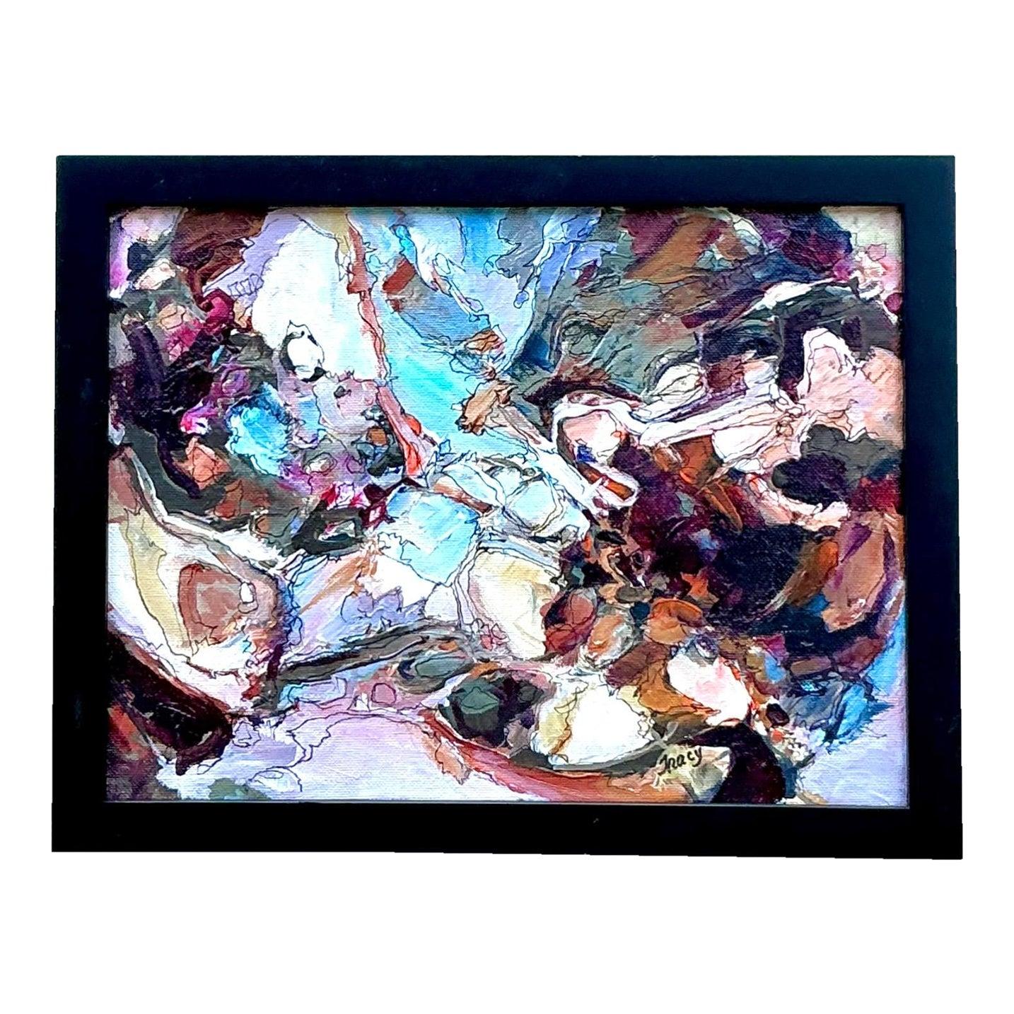Vintage Original Abstract Oil Painting on Canvas