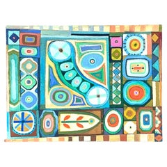 Vintage Original Abstract Oil Painting on Canvas