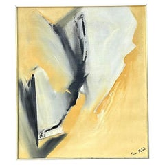 Pittura ad olio astratta originale su tela, Vintage By