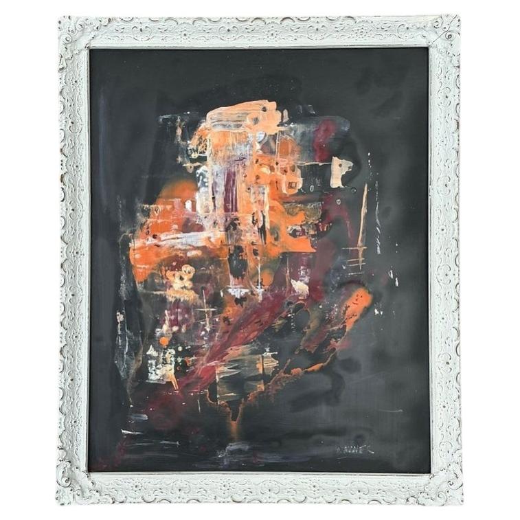 Vintage Original Abstract Oil Painting on Canvas
