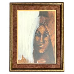 Retrato Abstracto Original Vintage de Mujer
