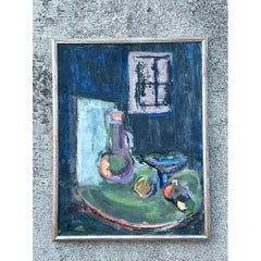 Vintage Original Abstract Still Life on Canvas