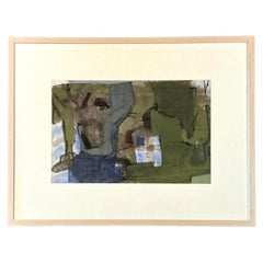 Aquarelle abstraite originale vintage sur papier