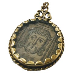 Vintage Original Antique Devotional Medal 18th Century Yellow Gold 18 Karat
