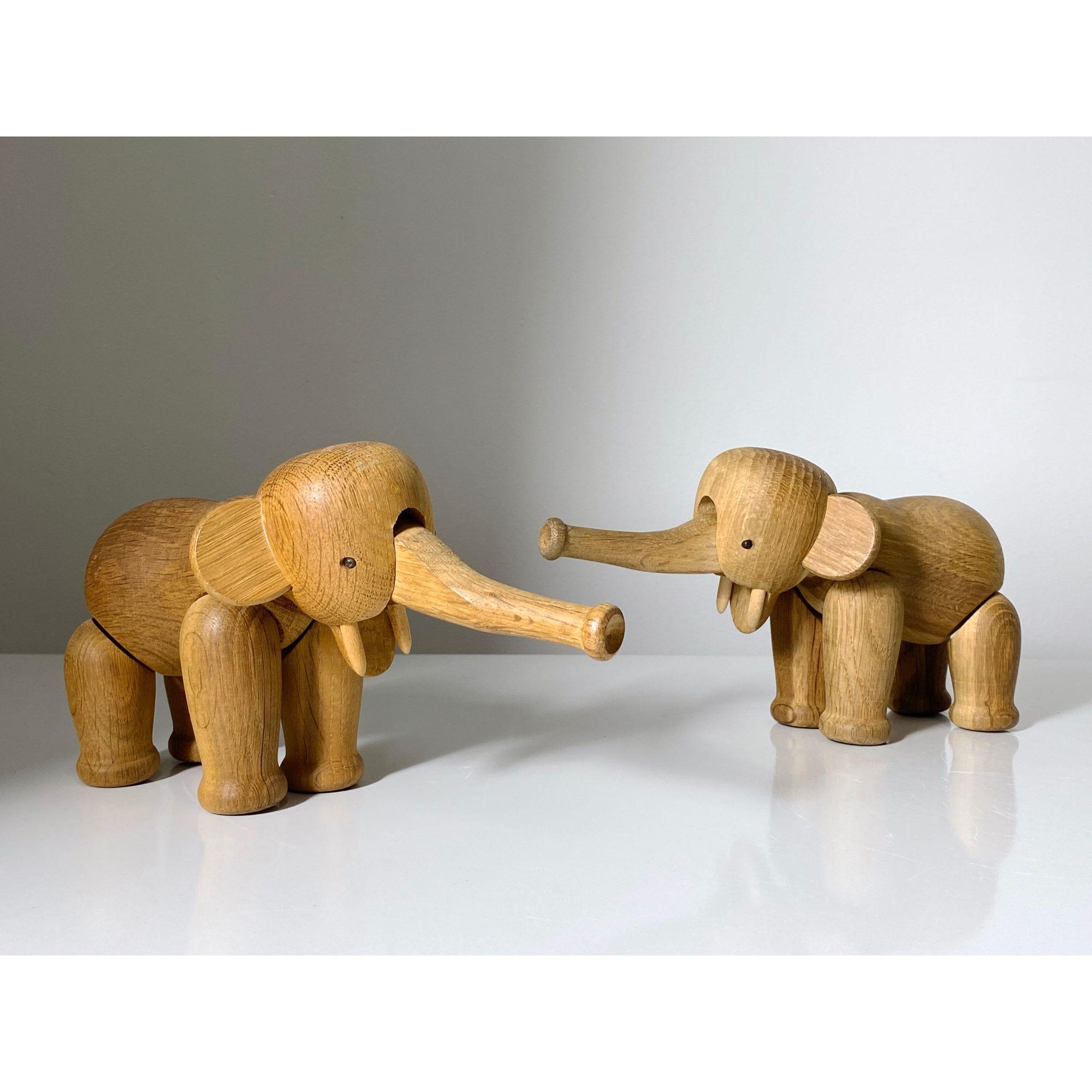 Original bewegliche Elefantenfigur im Vintage-Stil von Kay Bojesen, Dänemark, ca. 1950er Jahre (20. Jahrhundert) im Angebot