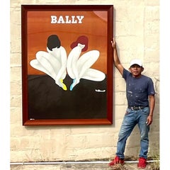 Vintage Original Bally Shoe Advertising Poster “Bally Lotus” 1977