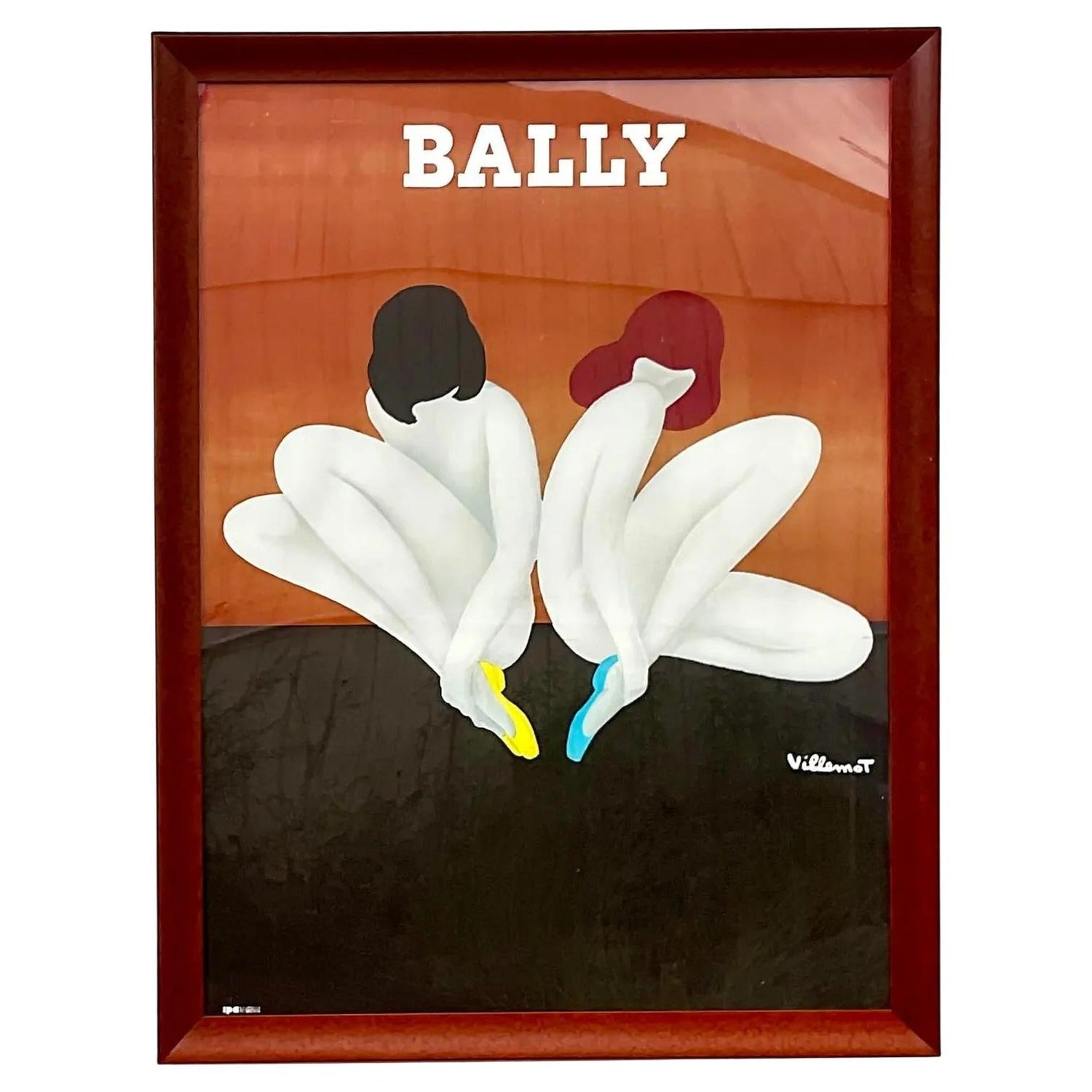 Vintage Original Bally Shoe Advertising Poster “Bally Lotus” 1977 For Sale  at 1stDibs