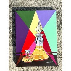 Vintage Original Bottle Oil Painting on Canvas