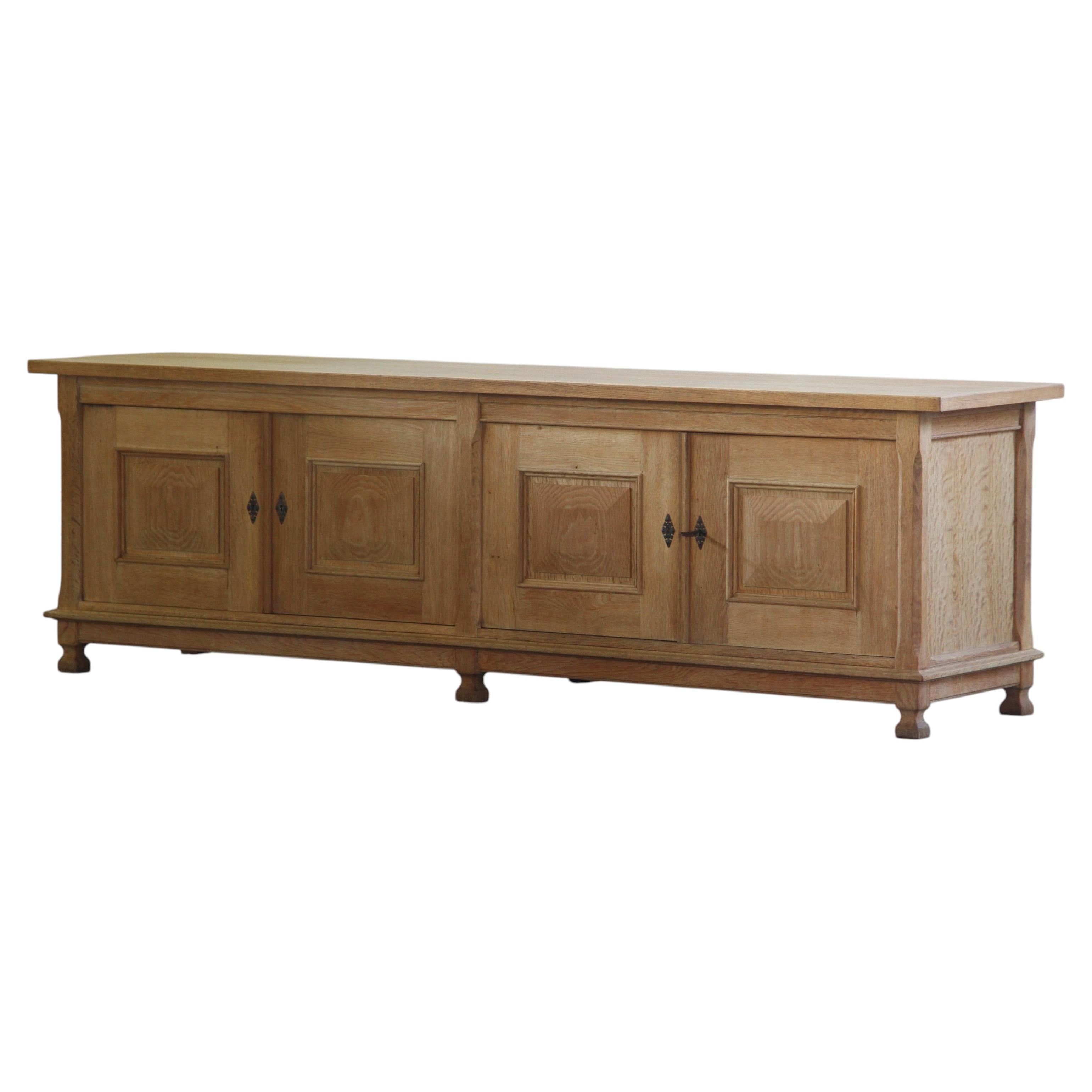 Vintage Original Brutalist 1960s Danish Sideboard in Oak, Henning Kjærnulf