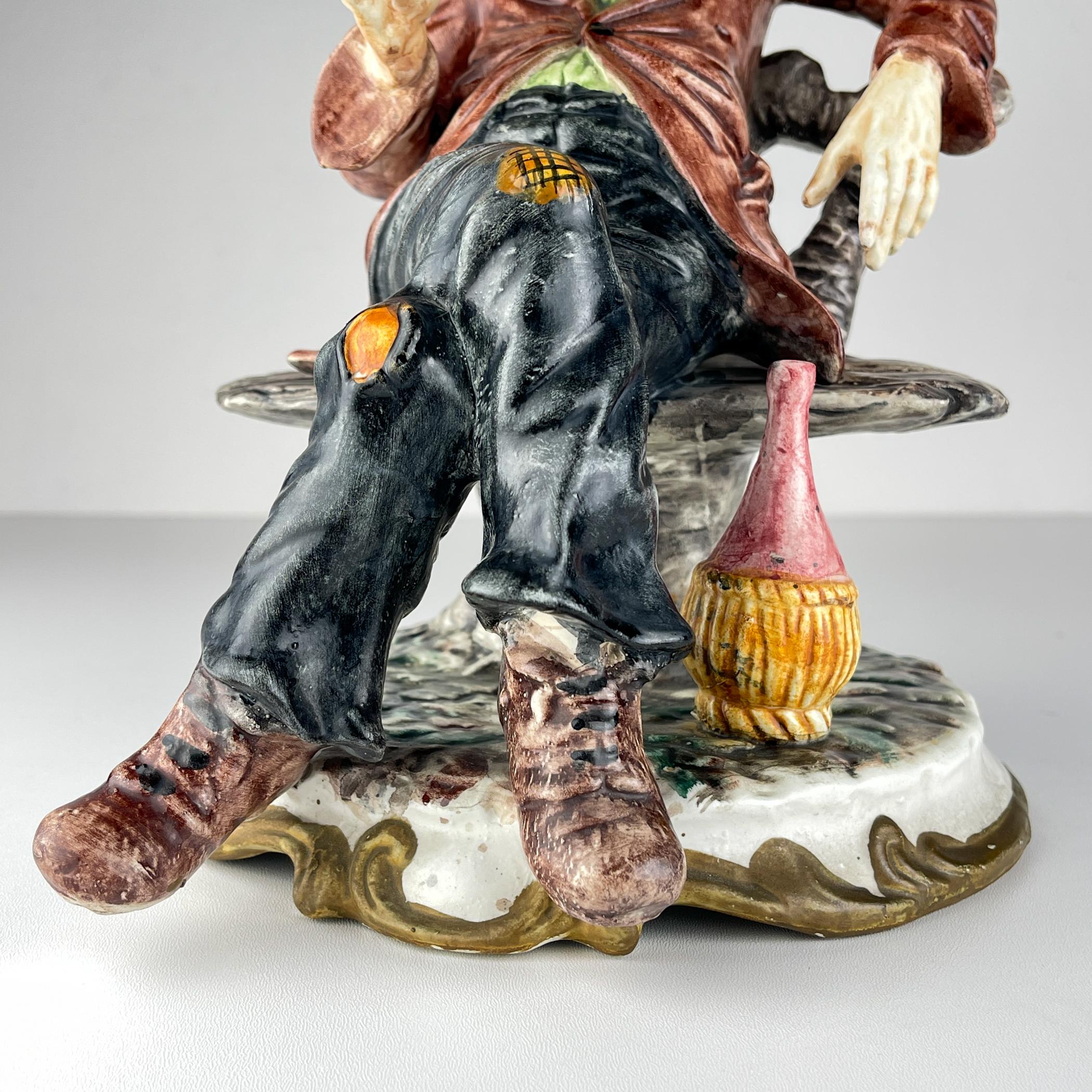 Scultura in ceramica originale vintage Old Man di Bassano, Italia 1974 in vendita 2