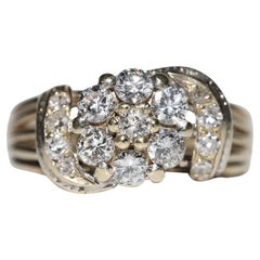 Vintage Original Circa 1970s 14k Gold Natural Diamond Cocktail Ring (bague de cocktail en or 14k avec diamant naturel)