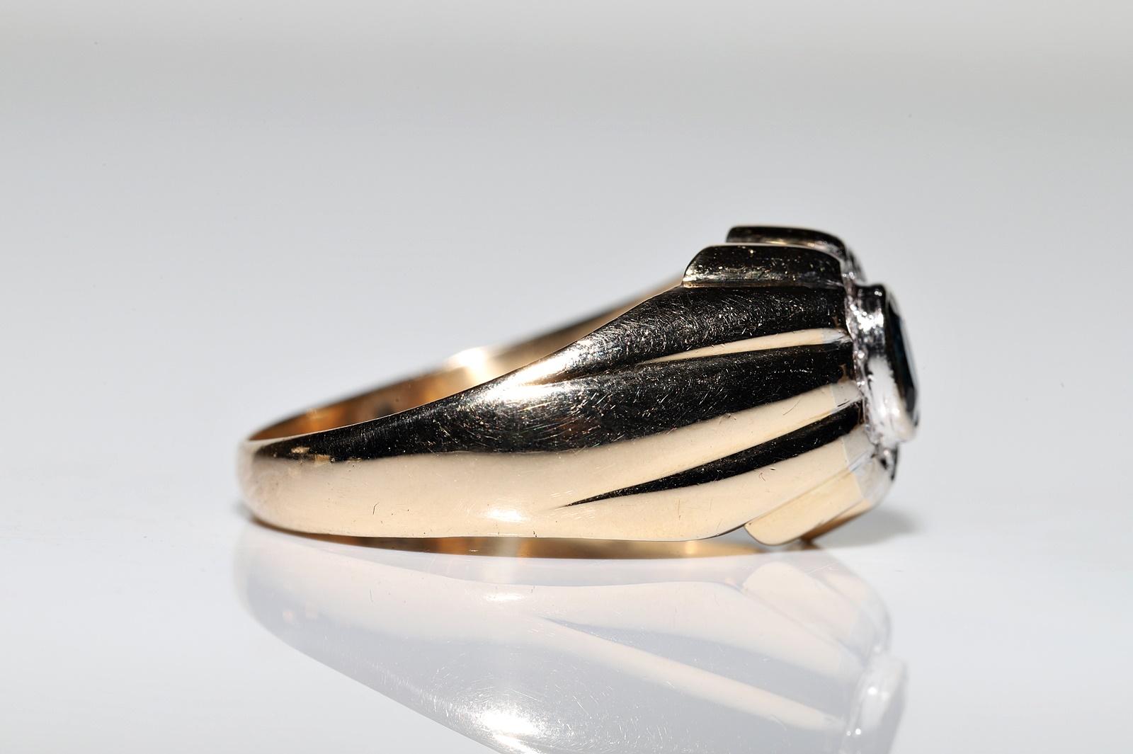Vintage Original CIRCA 1970er Jahre Natürlicher Diamant und Saphir Verzierter Ring im Zustand „Gut“ im Angebot in Fatih/İstanbul, 34