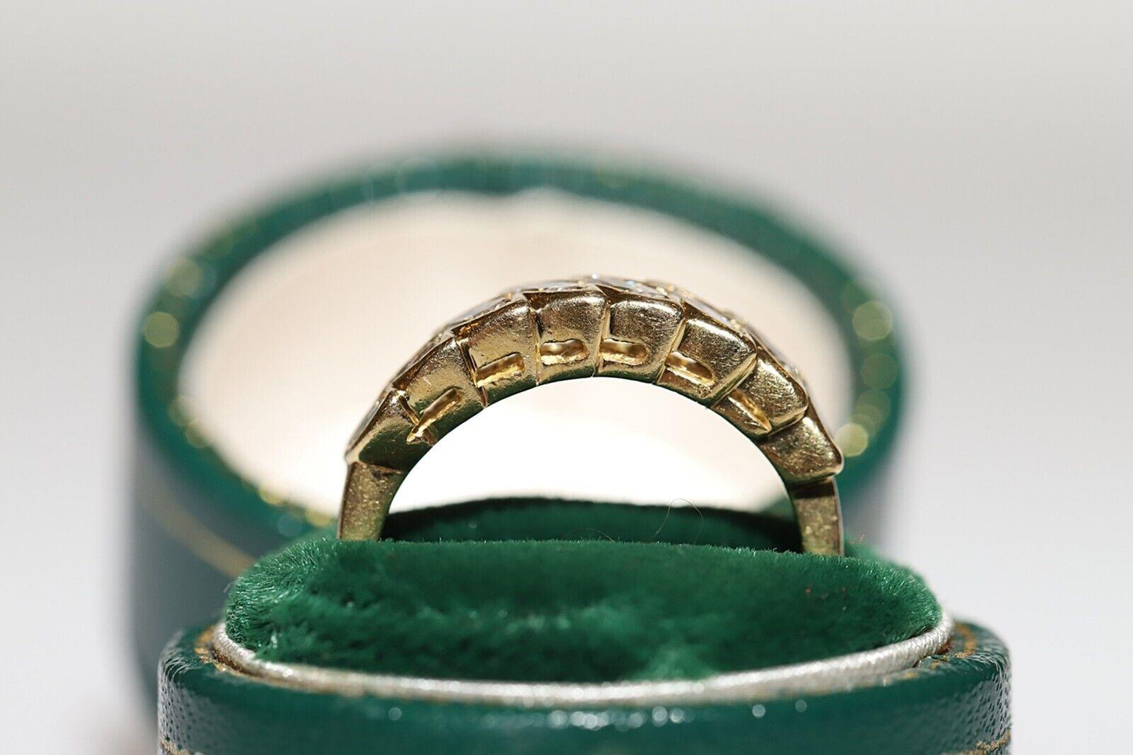 Vintage Original CIRCA 1980er Jahre 18k Gold  Diamantring mit Marquise-Schliff im Angebot 4