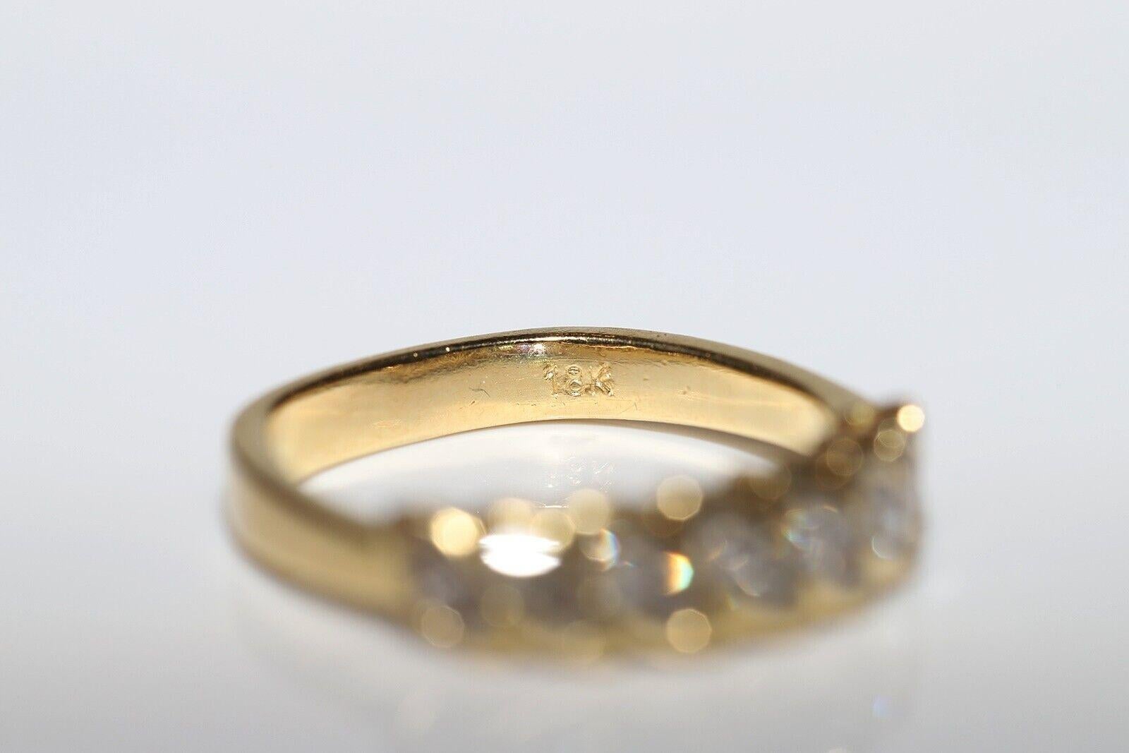 Vintage Original CIRCA 1980er Jahre 18k Gold  Diamantring mit Marquise-Schliff (Marquiseschliff) im Angebot
