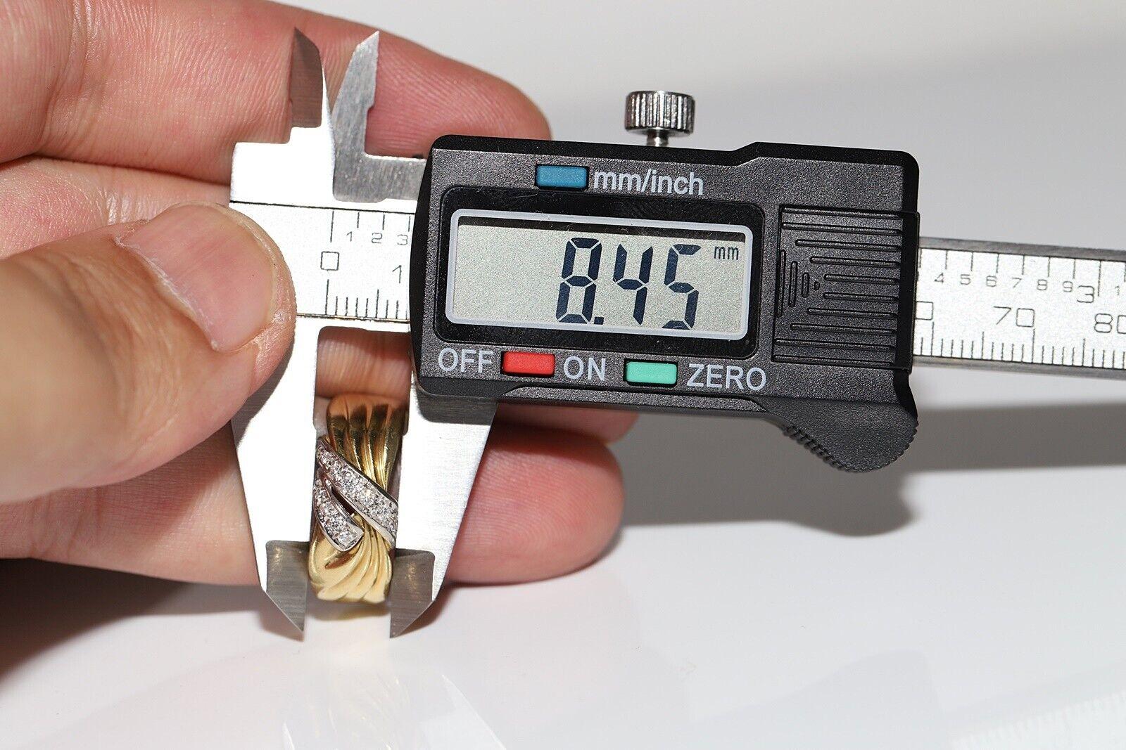 Anello a fascia con diamanti naturali in oro 18 carati, originale e d'epoca, circa anni '80 in vendita 3