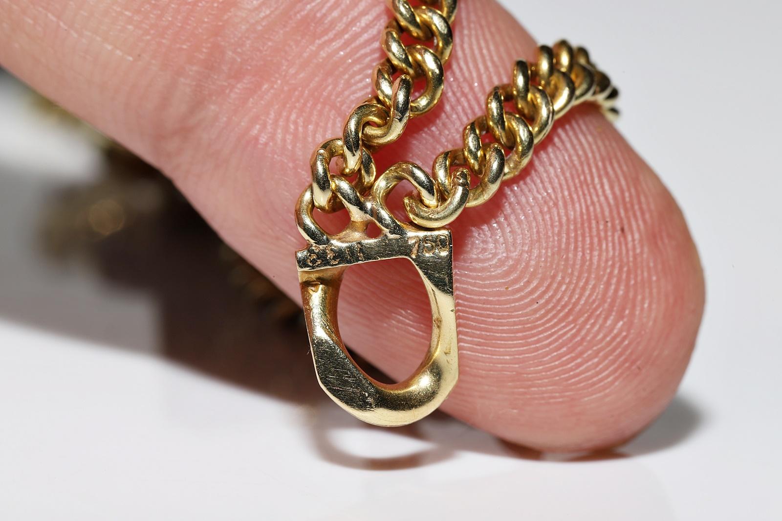 Bracelet vintage original des années 1980 en or 18 carats décoré de diamants naturels  en vente 1