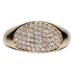Original Vintage Original Circa 1980er Jahre 18k Gold Natürlicher Diamant Dekorierter Vintage-Ring