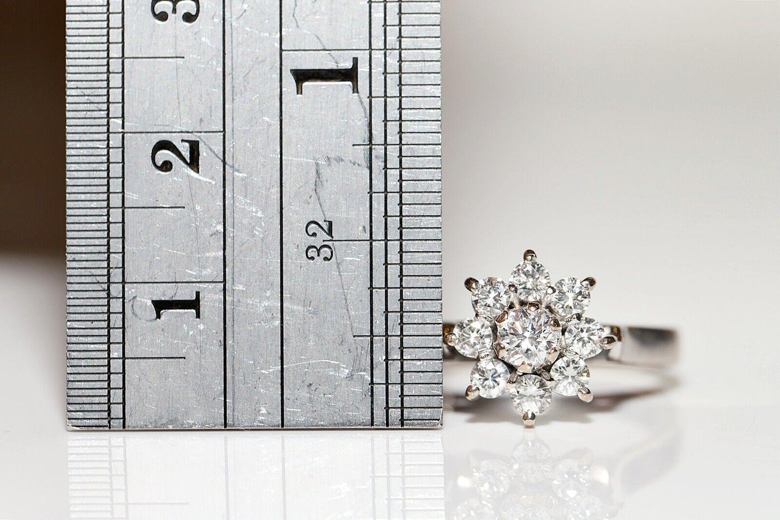 Taille brillant Jolie bague vintage d'origine des années 1990 en or 18 carats décorée de diamants naturels en vente