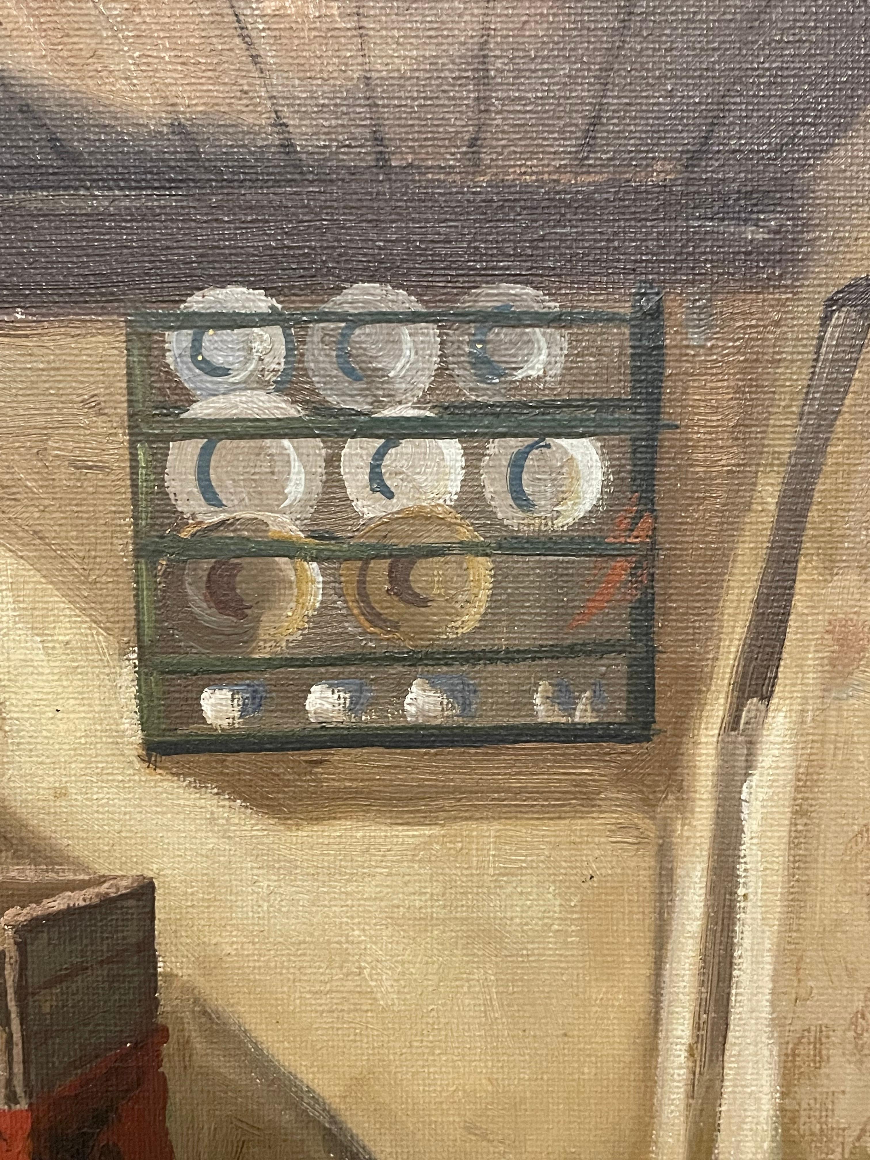 Original aus dem frühen 20. Jahrhundert. Eiler Sørensen Innenmalerei aus Dänemark (Farbe) im Angebot