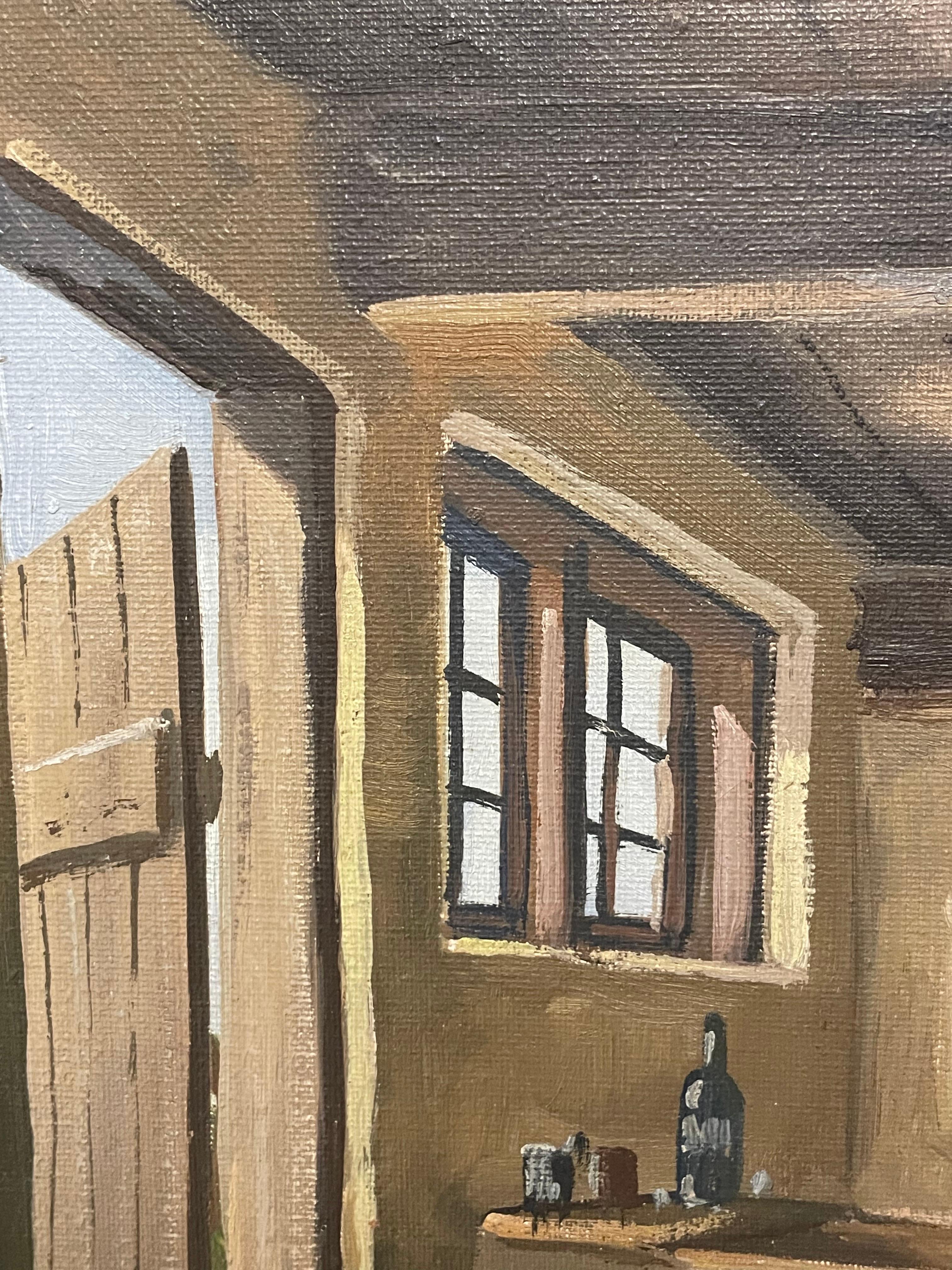 Vintage original early 20th cent. Eiler Sørensen interior painting from Denmark  For Sale 2