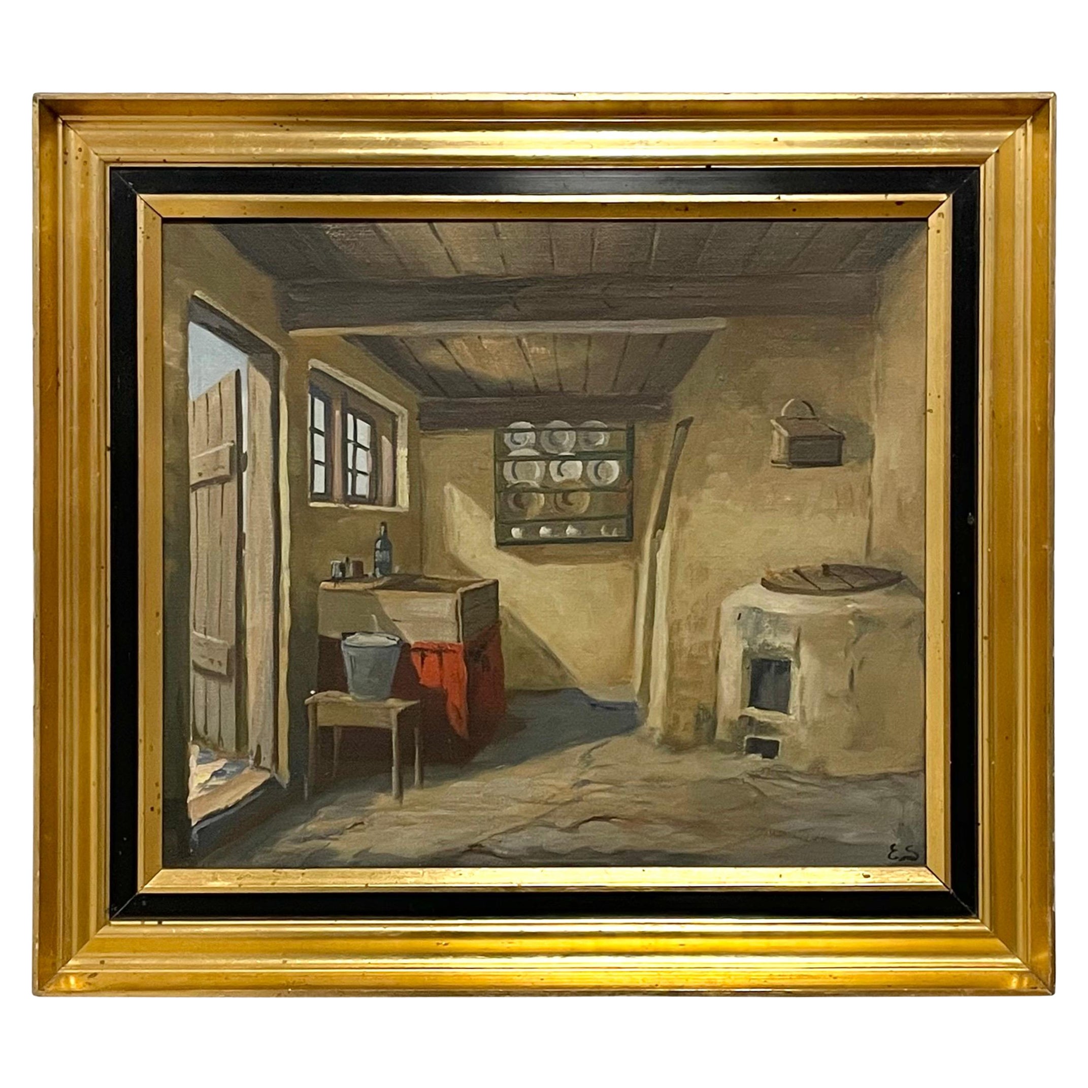 Original aus dem frühen 20. Jahrhundert. Eiler Sørensen Innenmalerei aus Dänemark