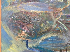 Peinture abstraite figurative originale de Warren Fischer, 1999