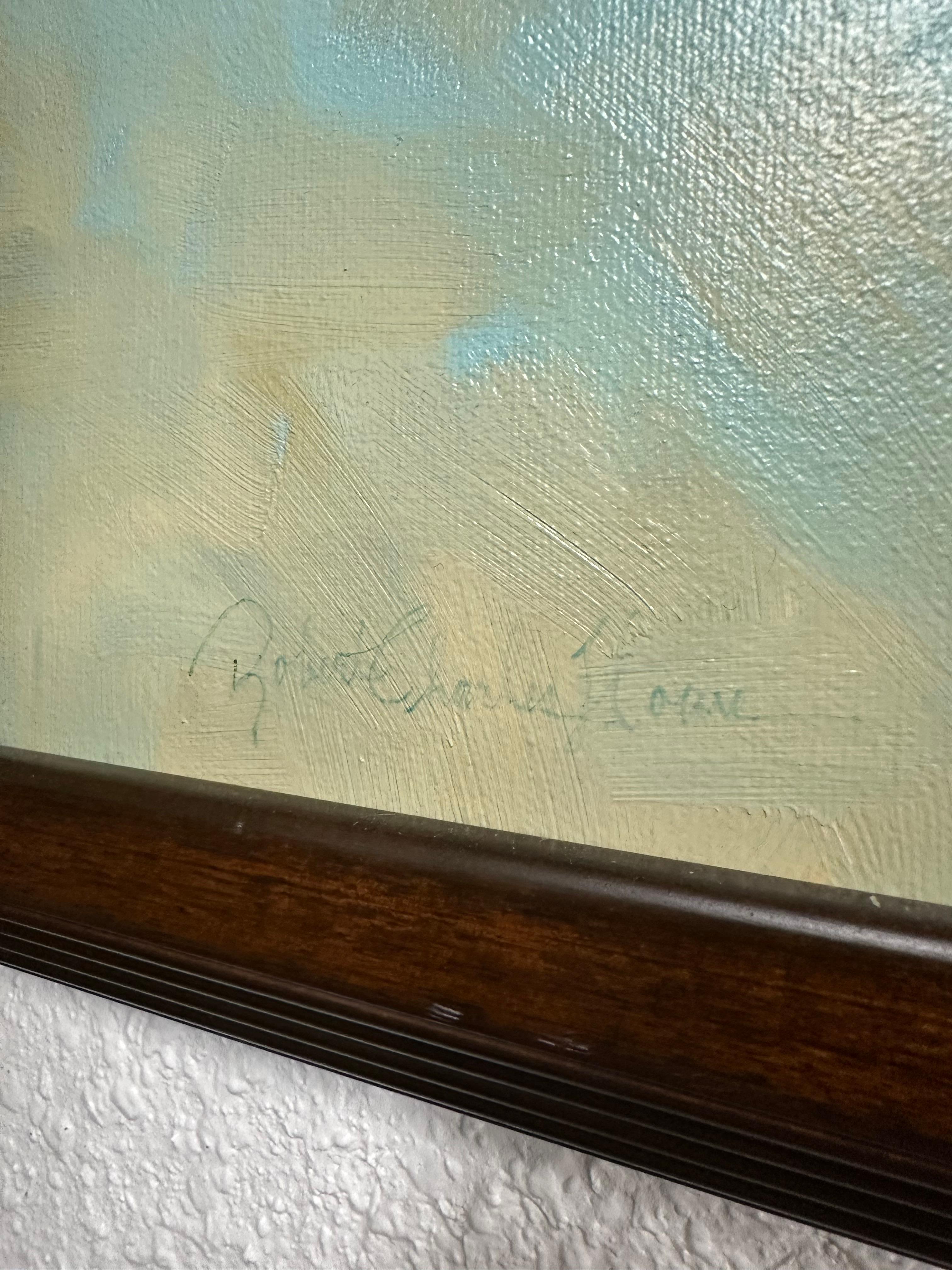 Tela Pittura ad olio figurativa originale d'epoca raffigurante un paracadute per il carnevale in vendita