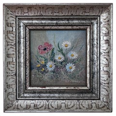 Vintage Original Floral Still Life Oil Painting, circa 1980
