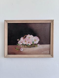 Vintage Original Flower Oil Painting, Floral Still Life Art