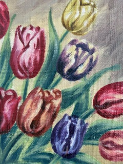 Vintage Original Flower Oil Painting