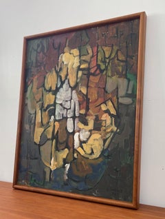 Vintage Original Framed and Signed Abstract Mid Century Artwork.