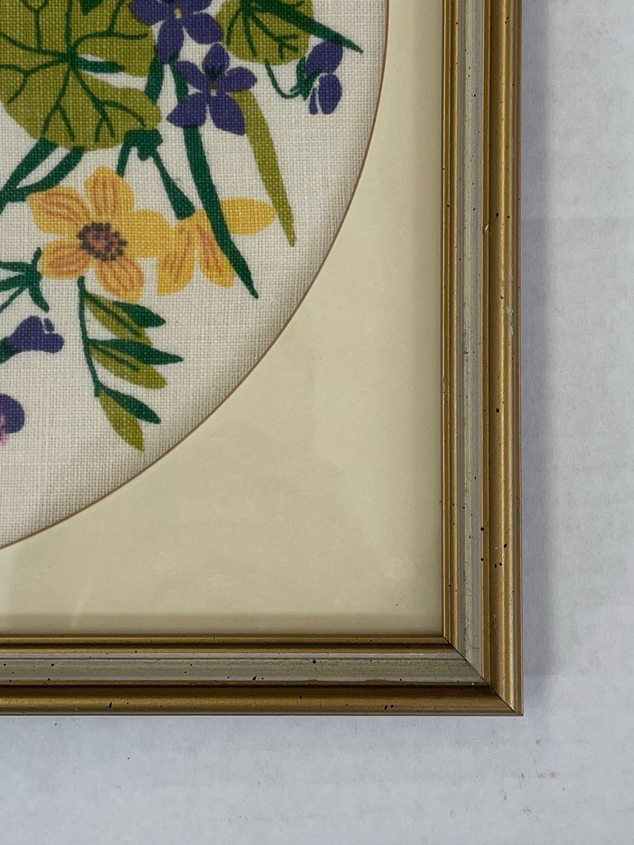 Mid-Century Modern Vintage Original Framed and Signed Floral Artwork. For Sale