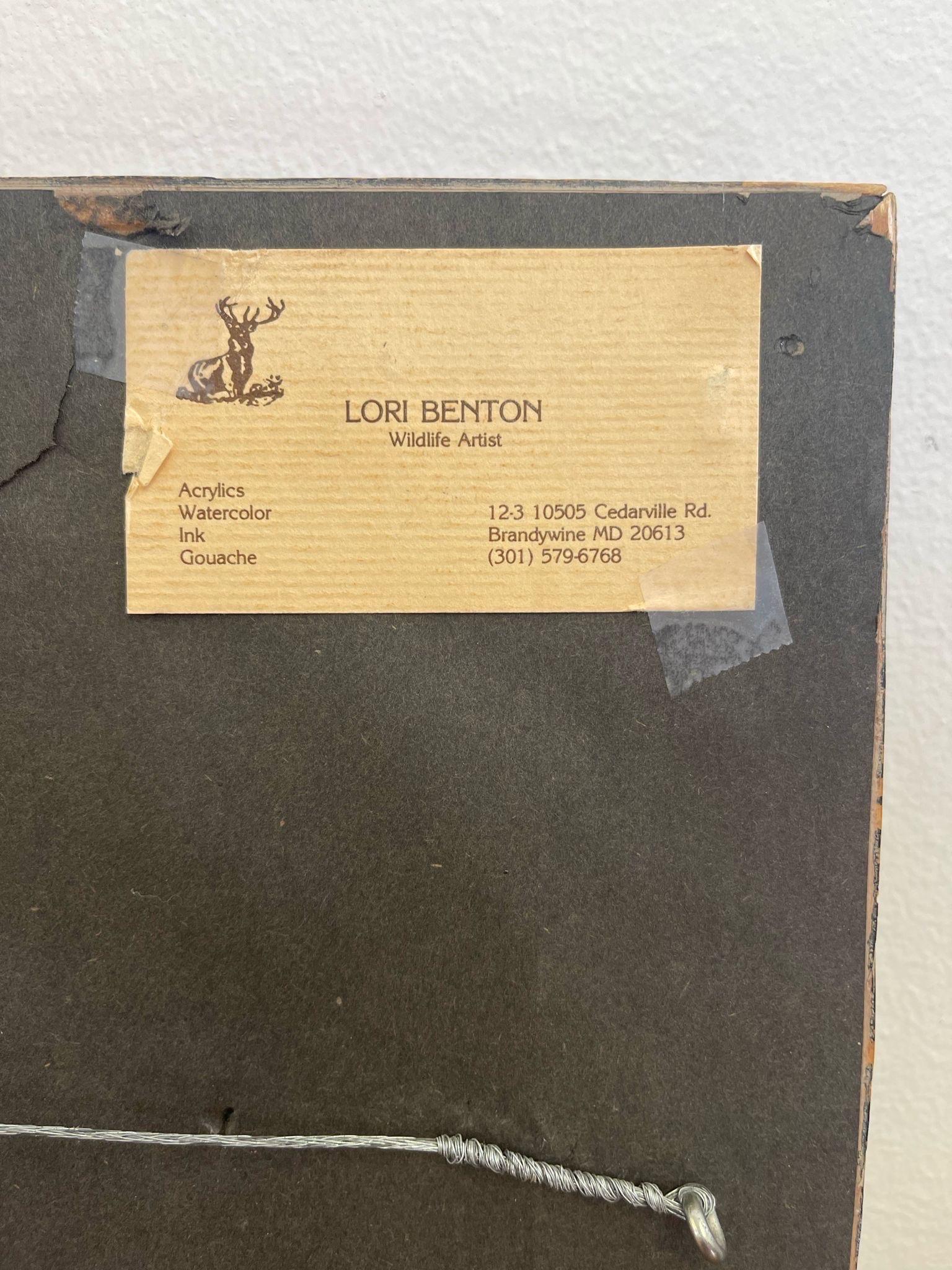 Fine XX secolo Quadro originale d'epoca incorniciato e firmato di Cucciolo di leone di Lori Benton Circa1988 in vendita