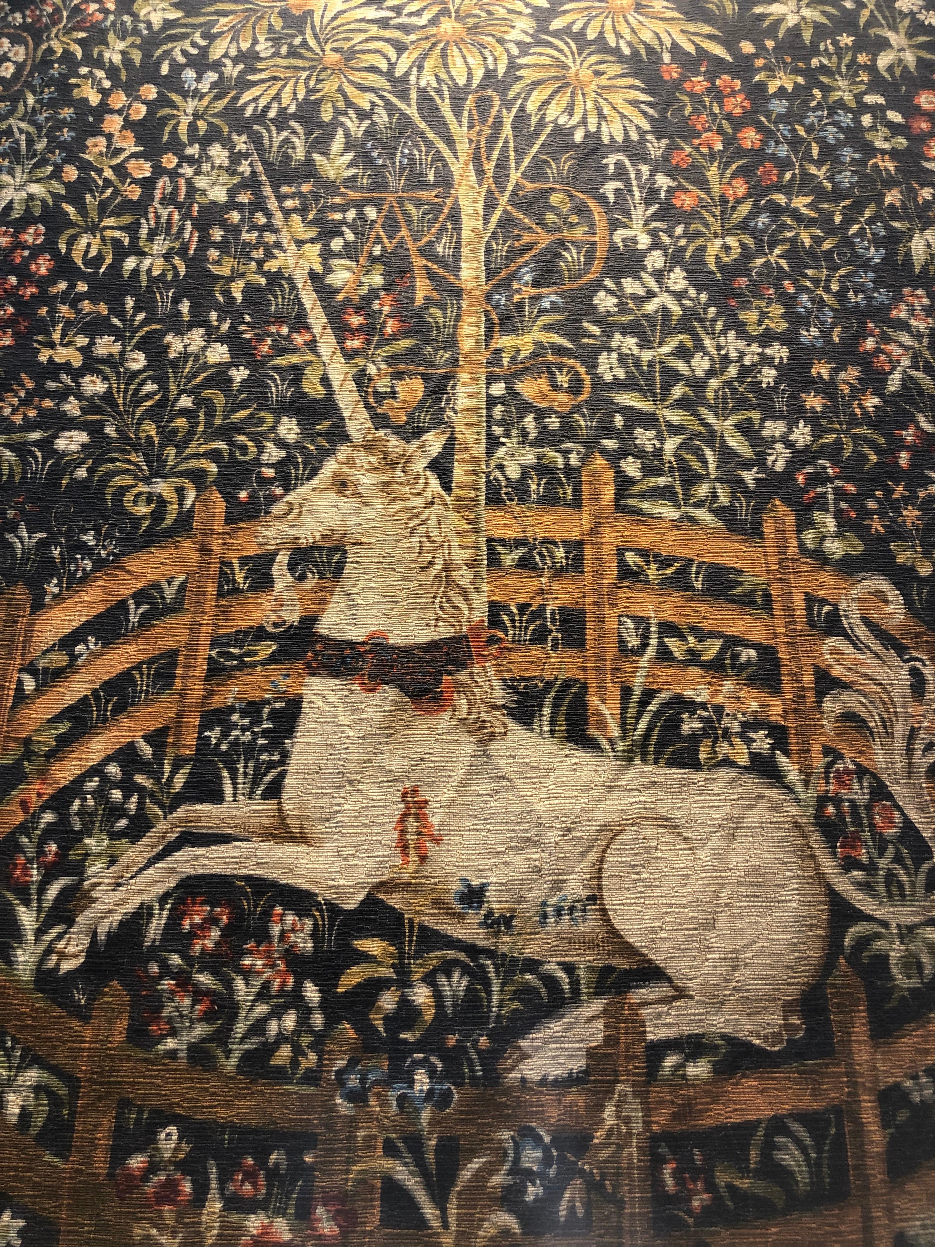 Vintage Original French Aubusson Tapestry the Unicorn Captives Numbered 6
