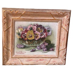 Antique Original George W. Drew Still Life Oil Painting