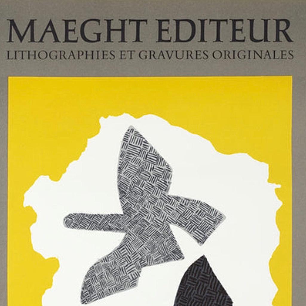 Swiss Vintage Original Georges Braque Exhibition Poster 3 Birds Gallery Maeght Zurich For Sale