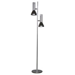 Vintage Original German Minimalist Chrome Floor Lamp by Hustadt Leuchten, 1960s
