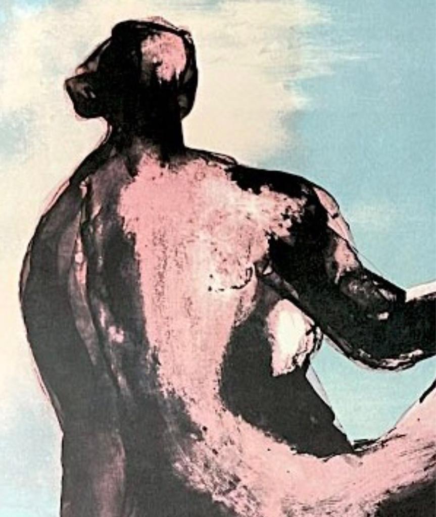 Mid-Century moderno Poster originale d'epoca per la mostra di Henry Moore, Donna reclinata, Gallery Maeght in vendita