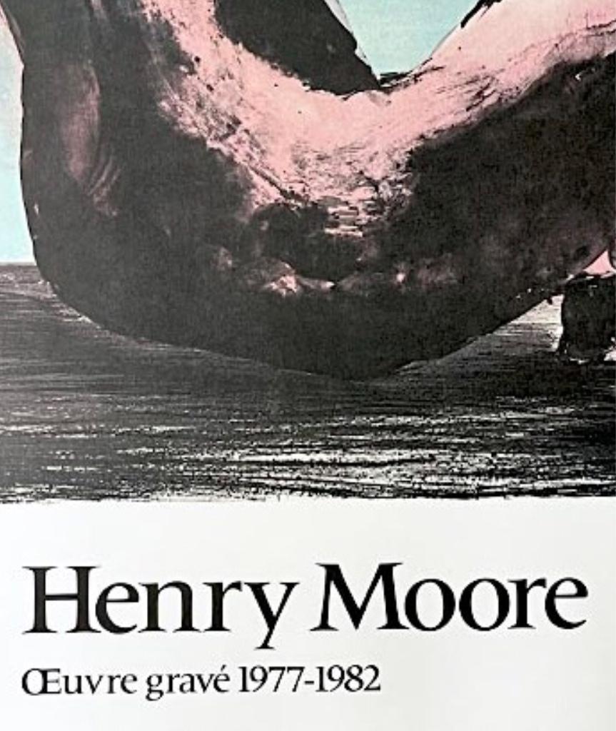 Poster originale d'epoca per la mostra di Henry Moore, Donna reclinata, Gallery Maeght In condizioni buone in vendita a St.Petersburg, FL