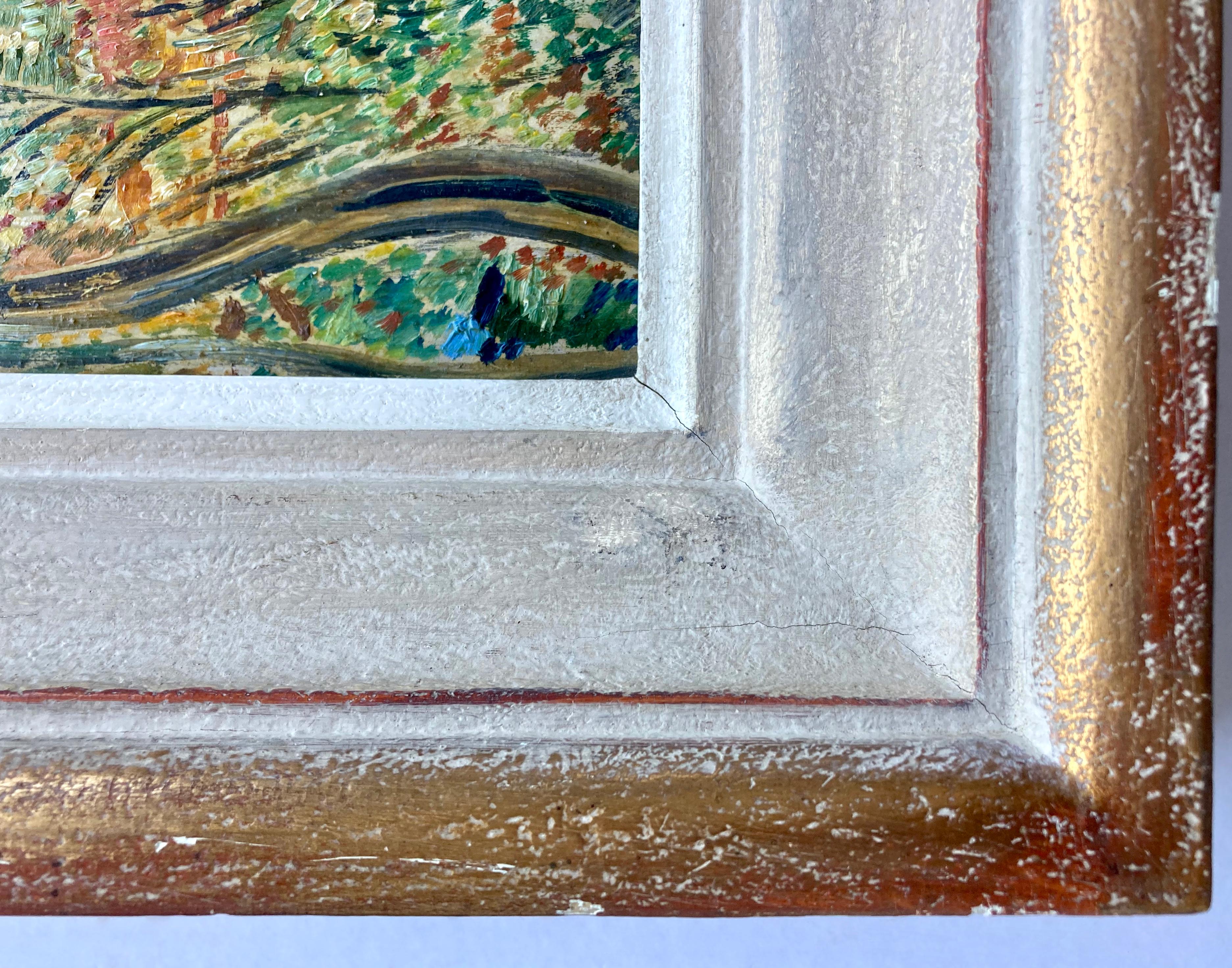 Peinture à l'huile néo-impressionniste originale de France signée par l'artiste en vente 4