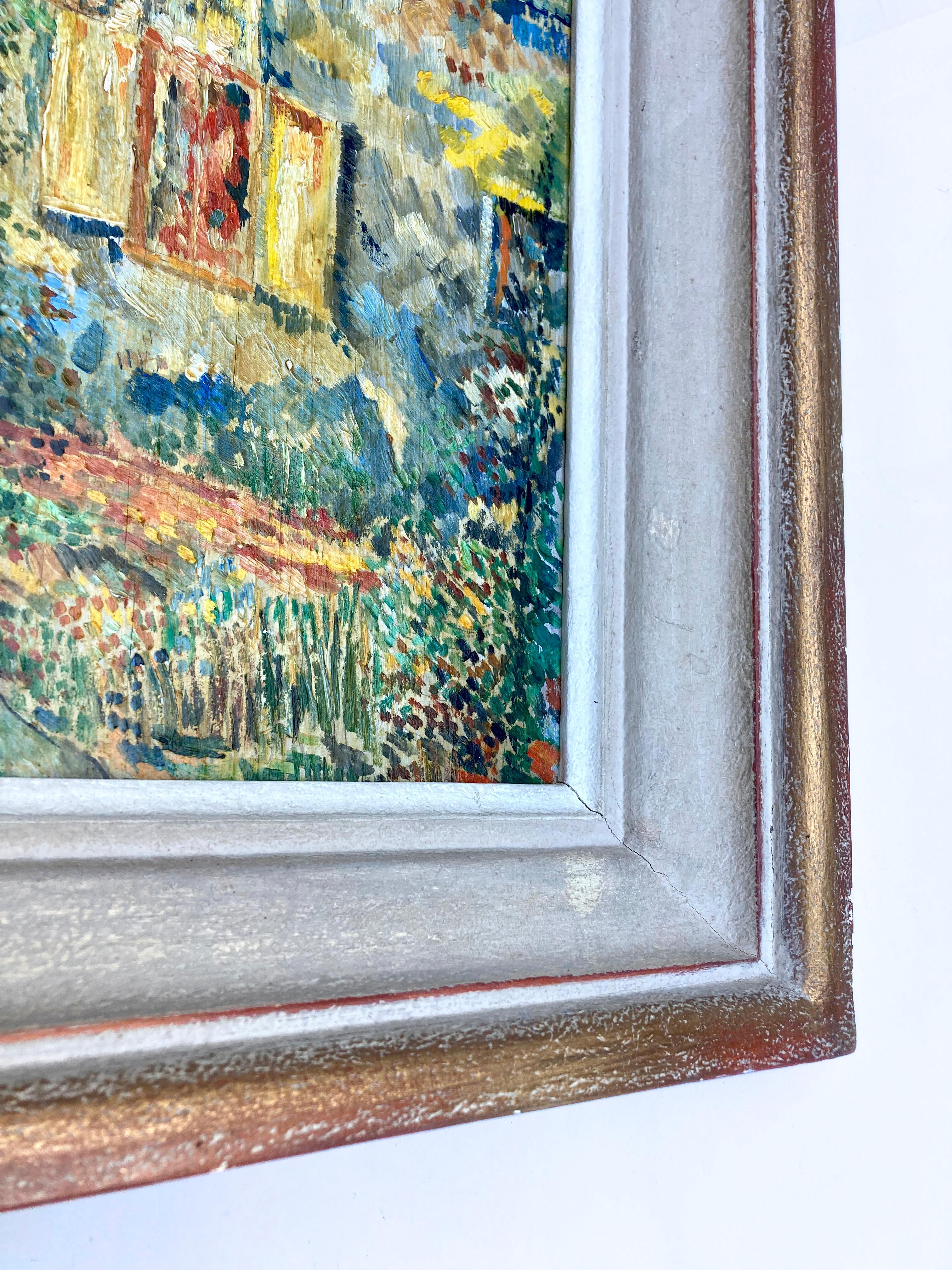 Peinture à l'huile néo-impressionniste originale de France signée par l'artiste en vente 6