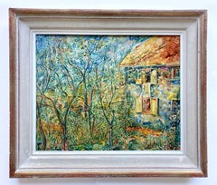 Vintage Original Neo-Impressionist Oil Painting from France Signed by Artist