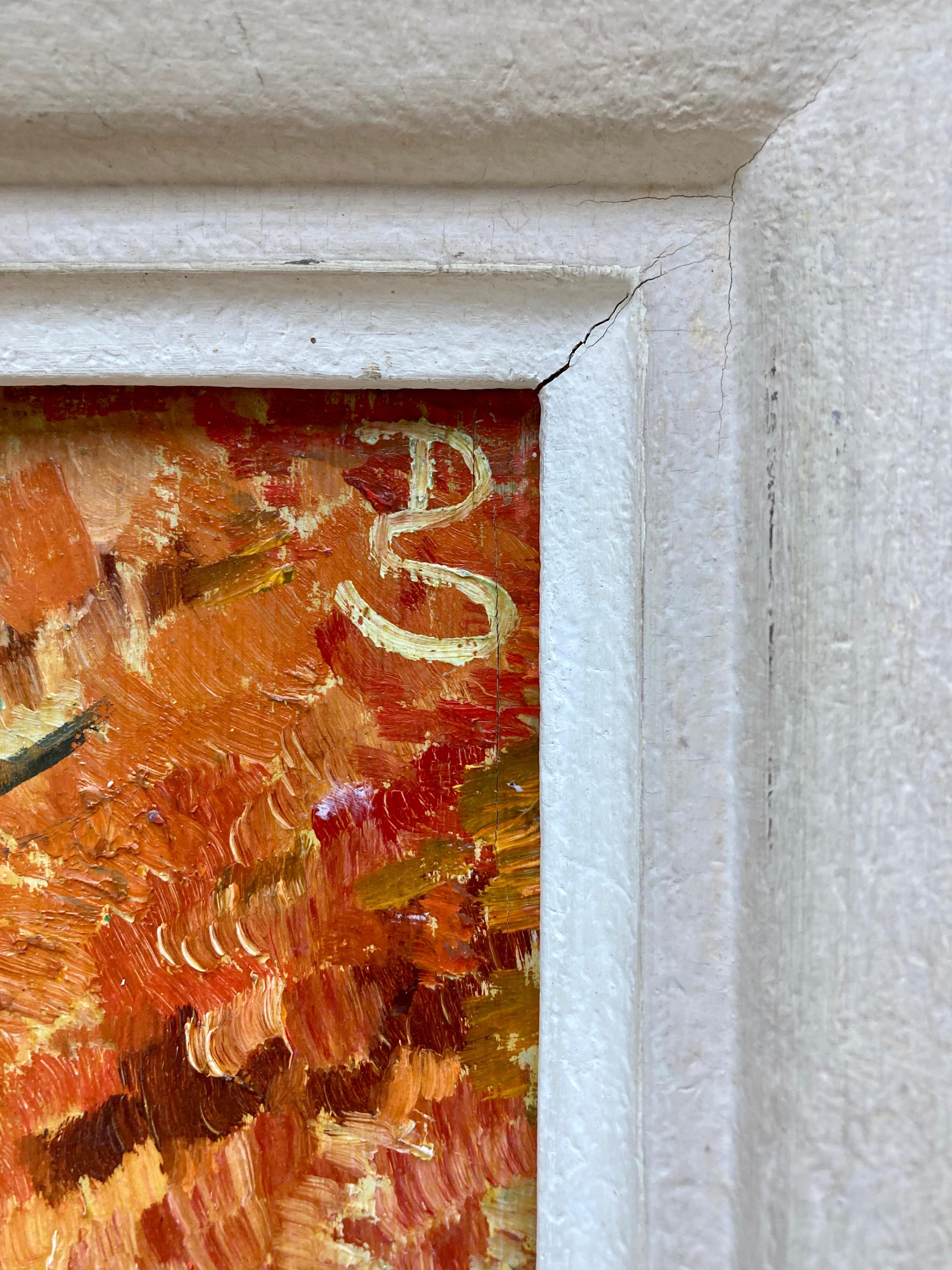 Français Peinture à l'huile néo-impressionniste originale de France signée par l'artiste en vente
