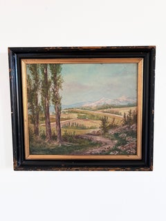 Vintage Original Landscape Oil Painting: Countryside Nature Wall Art