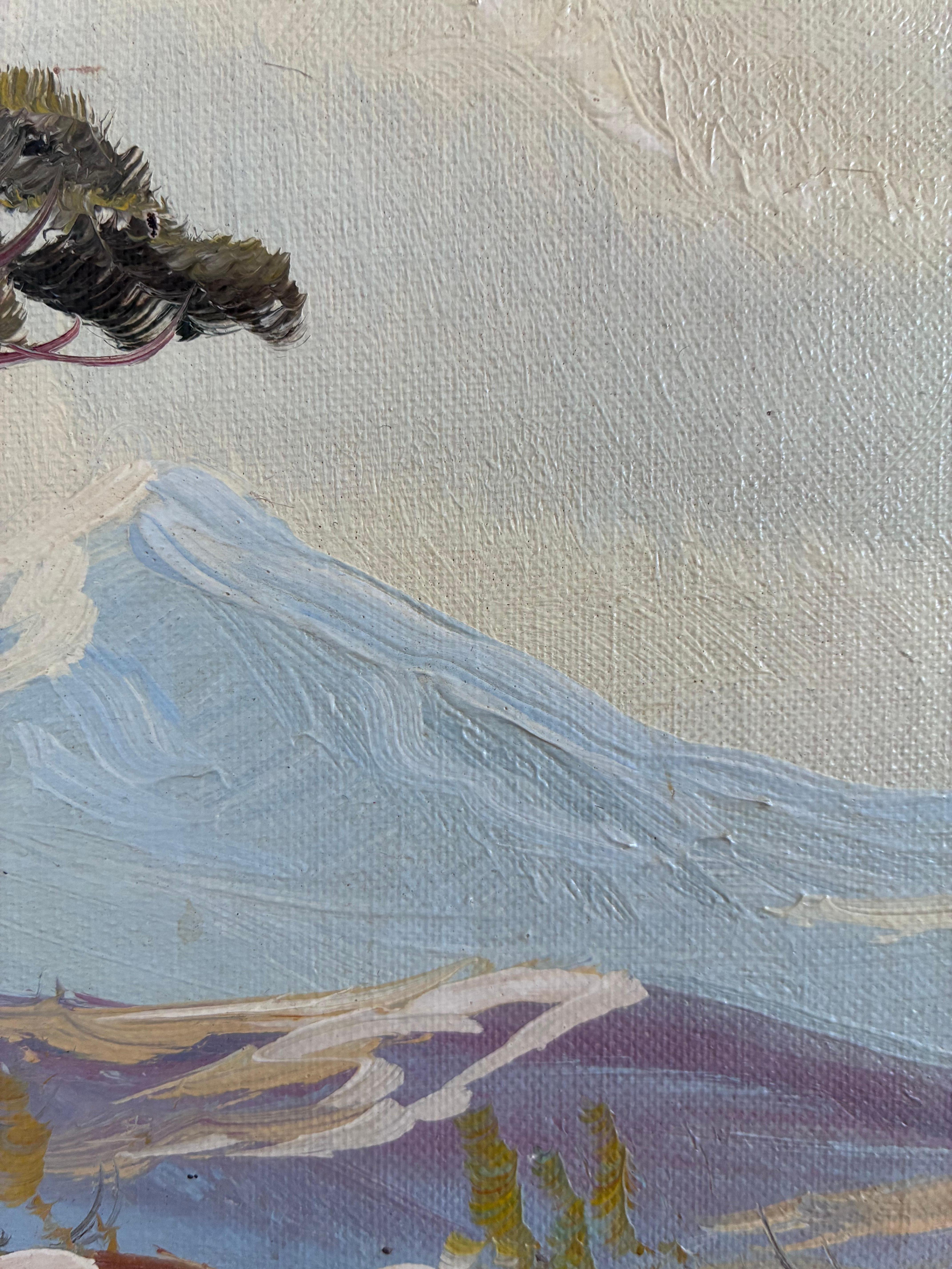 Vintage Original Landscape Oil Painting, Framed Mountain River Art For ...
