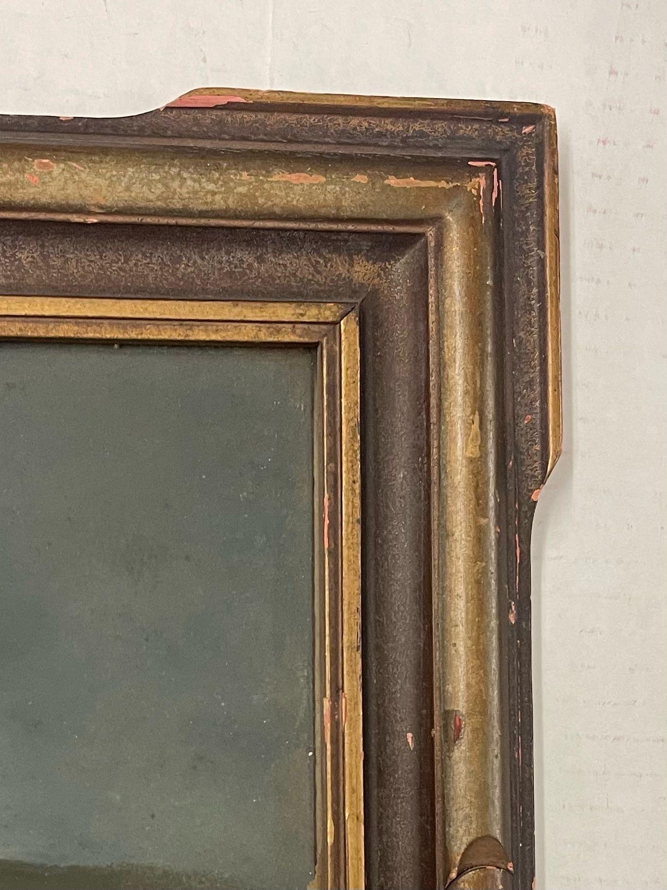 Vintage Original Landscape Windmill Artwork Within Victorian Style Frame. In Good Condition For Sale In Seattle, WA